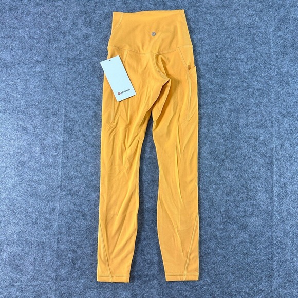 New Lululemon Leggings Size 0 Align High Rise Pant Pockets 25" MGDM Orange - Picture 6 of 9